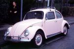 Pink Volkswagen, compact car, automobile, vehicle, unique
