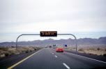 Interstate I-10, Road, Roadway, Highway, cars, lit sign, mountains