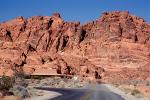 Valley of Fire, east of Las Vegas Nevada, Road, Roadway, Highway, visitors center building, cliffs