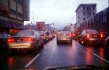 City Street, rain, dusk, taillights, wet, slippery, inclement weather, bad, Rainy, Bad Driving Conditions, cars