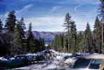 Parked Cars, Parking Lot, Sierra-Mountains, 1950s, VCRV19P01_09