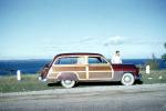 Woody, wood side panel, Ford, Parked Car, automobile, vehicle, Ten-Mile Point, Long Island New York, 1950s, VCRV20P11_10