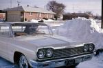 1962 Chevy Impala, Parked Car, Chevrolet, Snowy, Ice, Cold, Chrome Grill, Bumper, automobile, vehicle, December 1964, 1960s, VCRV20P13_14