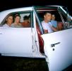 car filled with teenagers, driver, passengers, people, Vehicle, Automobile, 1960s, VCRV21P02_16