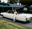 Cadillac, Girl, Waving, pants, car, Vehicle, Automobile, August 1968, 1960s, VCRV21P03_02