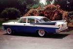1957 Dodge Royal Sedan, Fins, Whitewalls, automobile, "vertical aerodynamic stabilizers", car, 1950s, VCRV21P03_04