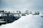 Snow, ice, cold, Cars, Automobile, 1950s