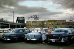Buick, Chevy, Ford, TWA Billboard, Parked Cars, Women, babies, Car, Automobile, 1950s, VCRV21P06_02