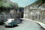 Nash Metropolitan, road, tunnel, car, automobile, 1950s, VCRV21P07_09