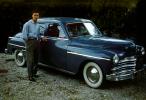1949 Plymouth Special Delux, Two-door Sedan, car, whitewall tires, man, 1940s, VCRV21P07_18