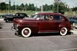 1941 Ford, two-door sedan, car, automobile, whitewall tires, parking lot, 1940s, VCRV21P07_19