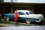 1955 Pontiac Star Chief, two-door sedan, hardtop, Car, Woman, Whitewall Tires, 1950s, VCRV21P08_05