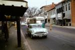 Oldsmobile, Sedan, Car, Trolly, DC Transit, buildings, shops, J.C. Chatel Realty, 1950s, VCRV21P08_13