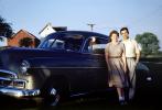 Woman, Man, Chevy Deluxe, Car, Automobile, 1950s, VCRV21P10_05