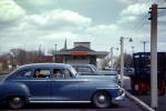 Burlington New Jersey Train Station, car, automobile, four-door sedan, 1940s, VCRV21P12_14
