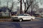 1959 Chevy Impala, Car, two-door coupe, whitewall tires, tailfins, homes, houses, street, 1950s, VCRV21P12_17