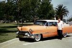 Orange Cadillac, man, car, Dagmar Bumps, 1950s, VCRV21P14_02