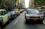Traffic Jam, cars, checker taxi cab, 1960s