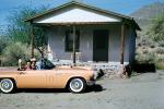 Ford Thunderbird, car, automobile, cowgirl, women, 1950s