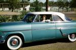 1954 Ford Crestline, two-door coupe, car, smiling woman, Little Rock Arkansas, 1950s, VCRV21P15_16