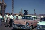 1957 Chevy Bel Air, Car, Bullring, Bull, People, December 1964, 1950s