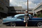 1956 Chevy Bel Air, Car, Woman, CBS Studios, KNX Radio Station, 1957, 1950s