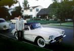 Chevy Stingray Corvette, vette, Sports Car, Suburbia, Suburban, homes, houses, 1950s