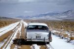 1957 Chevy Bel Air, car, desert, snow, ice, cold, January 1959, 1950s