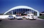 Arched Building, dome, Chevy Cars, 1950s