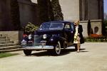 1940 Cadillac, Woman, Lady, Mansion, 4-Door Sedan, 1940s, VCRV22P14_12B