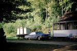 1960 Ford Starliner, car, Two-door hardtop, boat trailer, cabin, 1960s