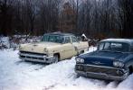 Chevy Bel Air, Mercury Monterey, Ice, Snow, Cars, Winter, 1950s