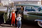 Mother with Daughter and Son, 1959 Ford Galaxy, 1950s, VCRV23P02_11