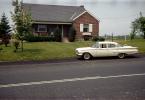 1959 Chevrolet Impala, 4-door sedan, house, lawn, rural, 1950s