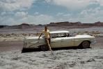 1959 Pontiac Bonneville, 4-Door Coupe, car, Desert, Man, 1950s, VCRV23P07_11