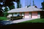 Home, House, Ford Ranchero, driveway, garage doors, roof, 1970s, VCRV23P10_01