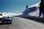 Oldsmobile at Crater Lake, road, highway, snow bank, Car, 1950s, VCRV23P11_11