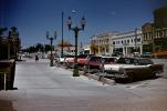 Main Street, Parked Cars, Buildings, Ford Fairlane, Parking meters, car, 1950s, VCRV23P14_18