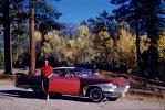 Lady with her 1960 Plymouth Fury, Autumn Trees, forest, VCRV24P06_13