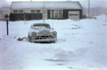 Car in the Snow, House, Home, Winter, 1950s