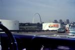 Arch, skyline, cars, Oil Tank, Gateway Arch, 1960s