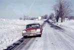 Frozen Road, 1957 Plymouth Savoy car, 1950s