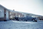 Chevy Bel Air car in the Snow, Winter, cold ice, 1950s, VCRV24P15_08