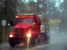 Dump Truck, rain, inclement weather, wet, slippery, Rainy, Bad Driving Conditions, Precipitation, road