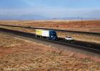 Interstate Highway I-40, Roadway, Road, (Route-66), Volvo, Semi-trailer truck, Semi, VCTD01_182