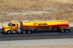 Love's Gasoline Tanker Truck, semi, Interstate Highway I-5, near Newman, VCTD02_098