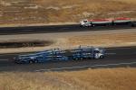 empty car carrier, tomato truck, semi, Interstate Highway I-5, near Newman, VCTD02_102