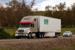 Cheema Freightliner semi trailer, Interstate Highway I-5 offramp, near Newman