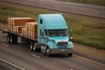 Freightliner semi trailer, Lumber, Interstate Highway I-5, near Newman, VCTD02_182