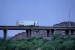Semi Trailer Truck on Interstate Highway I-40, overpass, Gallup, VCTD03_011